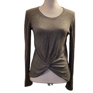 IMITZ Gray CASHMERE sweater top knit medium long sleeved